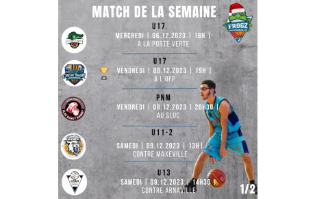 Matchs de la semaine 1