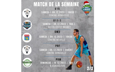 Matchs de la semaine 2