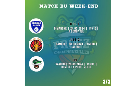 Matchs du week-end suite 2